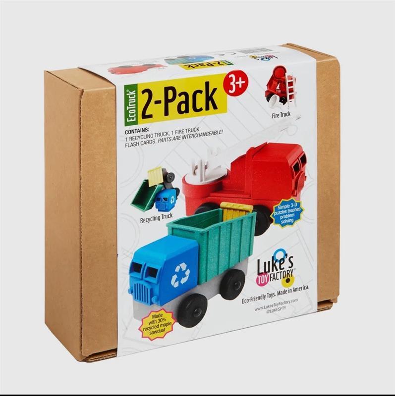 LUKE'S Toy Factory 2 Pack Eco Trucks,V-TK-2012